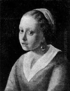 Bildnis Einer Jungen Frau Mit Perlenohrgehange by Jan Vermeer Van Delft