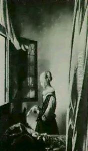 Young Woman Reading A Letter At A Window by Jan Vermeer Van Delft