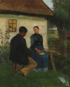A Young Couple By A Farmhouse A Young Couple By A Farmhouse