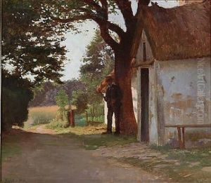 A Smoking Man At A White Farm A Smoking Man At A White Farm