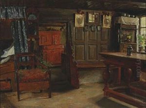 A Peasant Interior by Gustav Vermehren