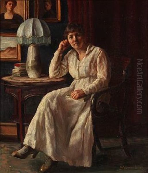 A Woman Sitting In A Chair - view 1