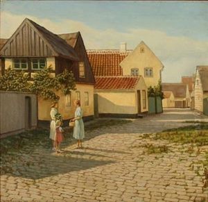 Summer Day At Jens Eybert's Square In Dragor, Denmark