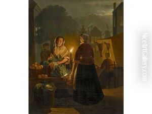 The Vegetable Stall At Night by Andre Vermeulen