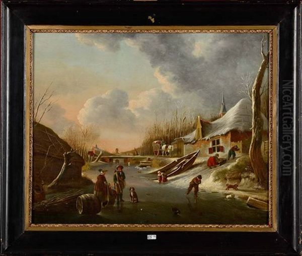 Paysage Hivernal A La Riviere Gelee - view 1