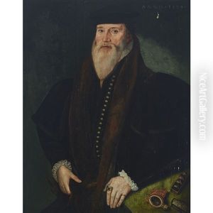 Portrait Of A Distinguished Man: Possibly A Collector Or A Goldsmith, Three-quarter Length, 1534