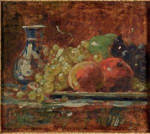 Nature Morte Aux Fruits Et Vase Bleu