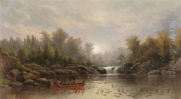 Ojibway In A Canoe - view 1
