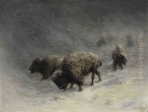 Buffalo In A Blizzard by Frederick Arthur Verner