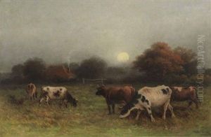 Cattle At Pasture by Frederick Arthur Verner