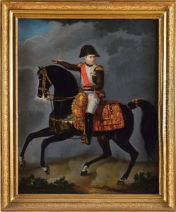 L"empereur Napoleon Ier A Cheval, En Habit De Colonel Des Chasseurs A Cheval De La Garde Imperiale by Carle Vernet