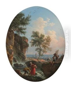 Pecheurs Pres Du Rivage, Dit La Source Abondante by Vernet Claude Joseph