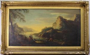 Coastal Landscape With Figures by Vernet Claude Joseph