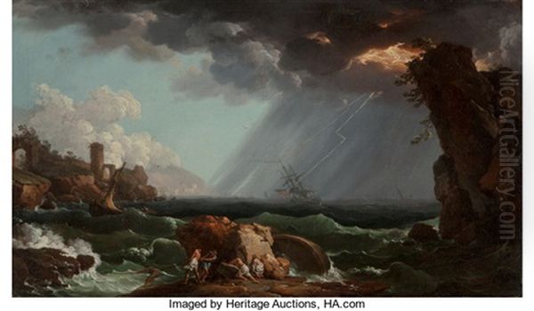 A Shipwreck In A Violent Storm - view 1