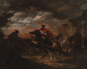 Fighting Scene With Horse by Horace Vernet