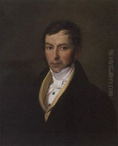 Portrait Of Louis Joseph De Rouvrey In A Black Coat And Yellow Waistcoat