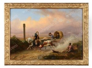 Troika Au Galop Sur La Route De Saint-petersbourg by Pierre Marie Vernet