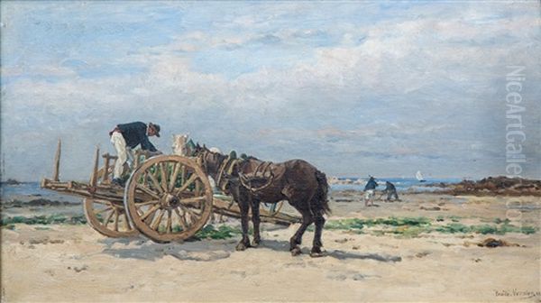 Mussel Gatherers, Probably In Normandy - view 1