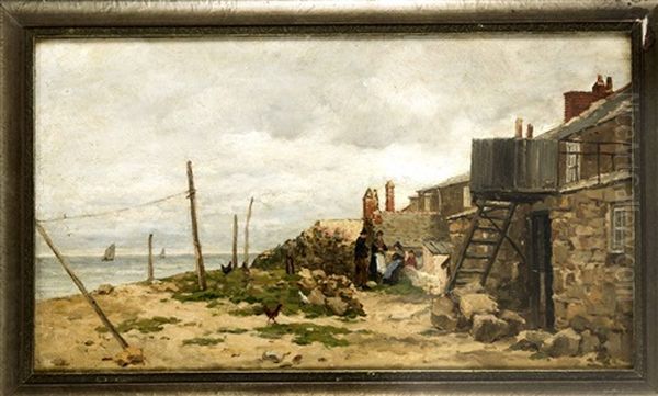 Fischerdorf In Der Bretagne Mit Familie Und Huhnern Im Zentrum - view 1