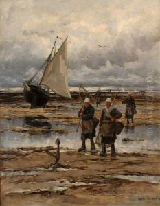 Pecheurs Aux Haveneaux, Plage De Concarneau 81