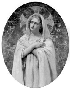 Die Stehende Muttergottes Mit Heiligenschein by Camille Verno