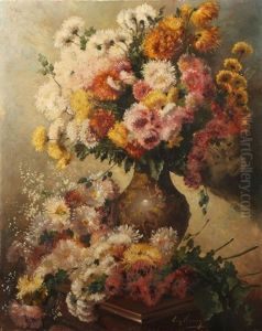 Bouquet De Dahlias by Emile Vernon