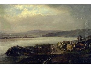 Untitled - Cattle By The Shore by William Henry Vernon