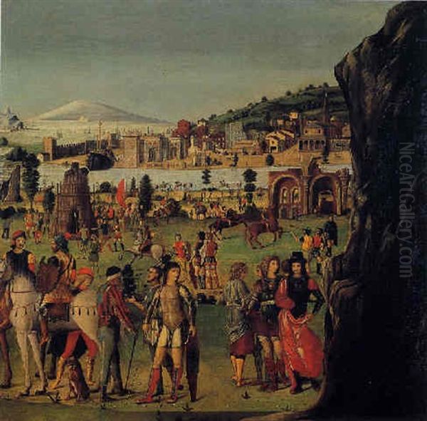 Soldiers Outside Of A City - view 1