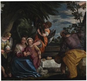 The Rest On The Return From Egypt by Paolo Veronese (Caliari)