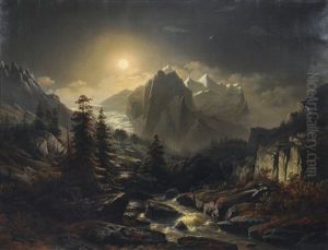 Mountain Landscape By Night