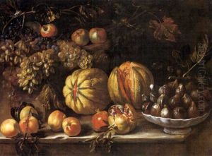 Natura Morta Di Frutta Con Alzata Di Fichi