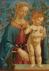 The Madonna And Child Resting At A Parapet by Andrea Del Verrocchio
