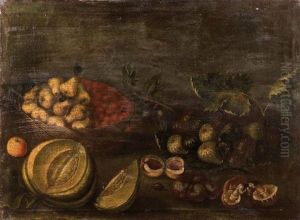 Nature Morte Au Melon D'eau (+ Nature Morte Au Panier De Fraises; Pair) by Andrea Del Verrocchio