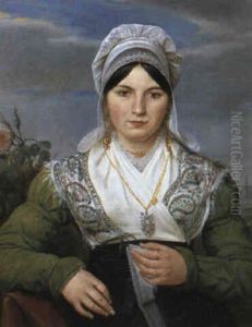 Portrait Of A Lady Knitting Lace