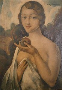 Vrouwenportret by Theodore Verschaeren