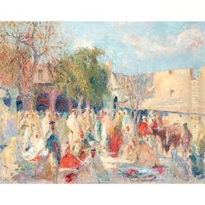 Marche A Bou-saada by Edouard Verschaffelt