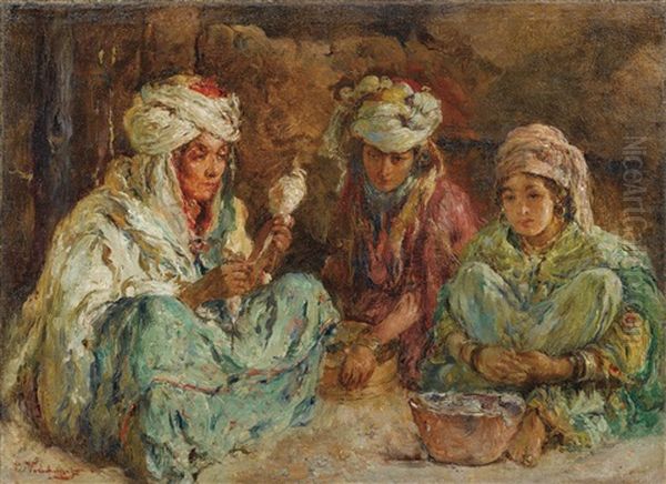Femmes Preparant Le Repas Dans Un Interieur En Algerie - view 1