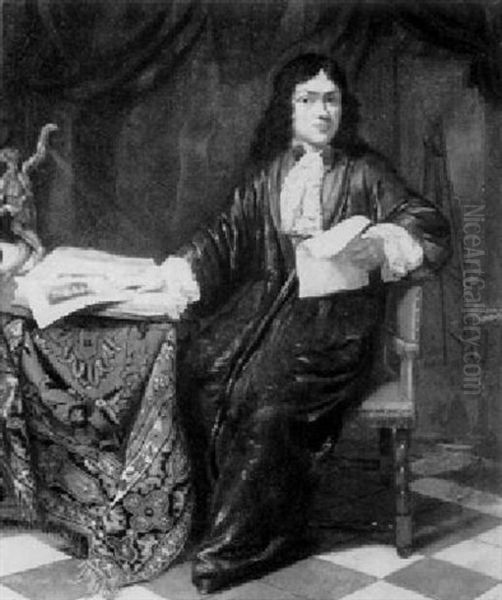 Portrait Of An Artist, Seated Full Length In His Studio - view 1