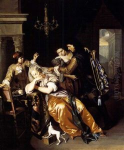 A Trumpeter Reviving With Pipe Smoke A Fainting Woman