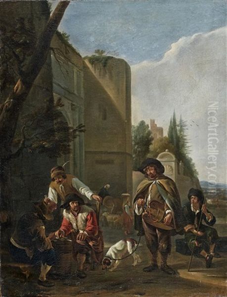Le Joueur De Vielle Devant L'entree D'une Ville - view 1