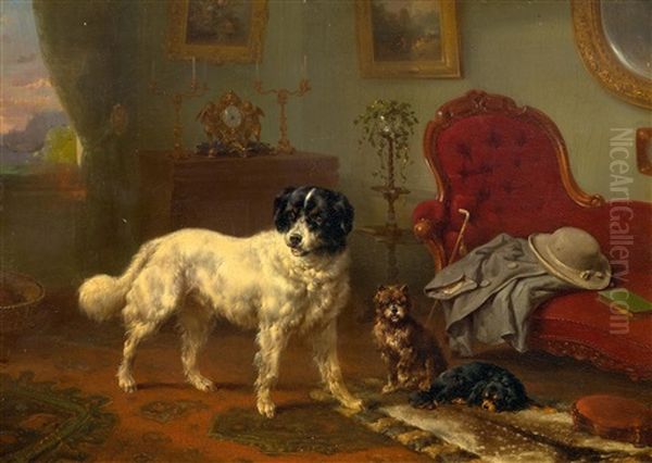 Interior With Three Dogs - view 1