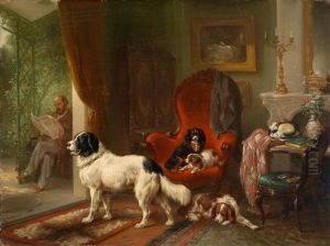 Interior With Dogs, View Of A Pergola Interior With Dogs, View Of A Pergola