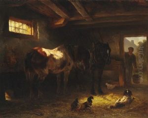 A Farmer Entering The Stable by Wouter Verschuur