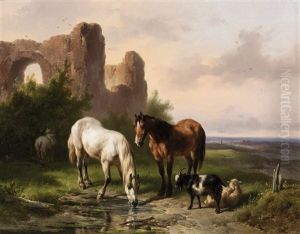 Watering Horses Near A Ruin Watering Horses Near A Ruin