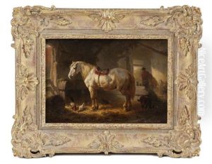Horse In A Stable by Wouter Verschuur the Younger