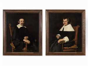 Portraits Of A Dutch Couple (2 Works) by Johannes Cornelisz Verspronck