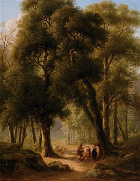 Forest View With A Sunny Path - view 1