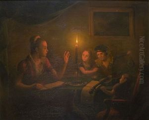 Familie Bei Kerzenschein Familie Bei Kerzenschein