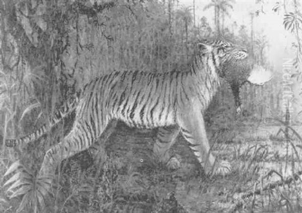 A Tiger With His Prey - view 1