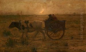 Retour Des Champs Dans Un Chariot Attele by Theodor Verstraete